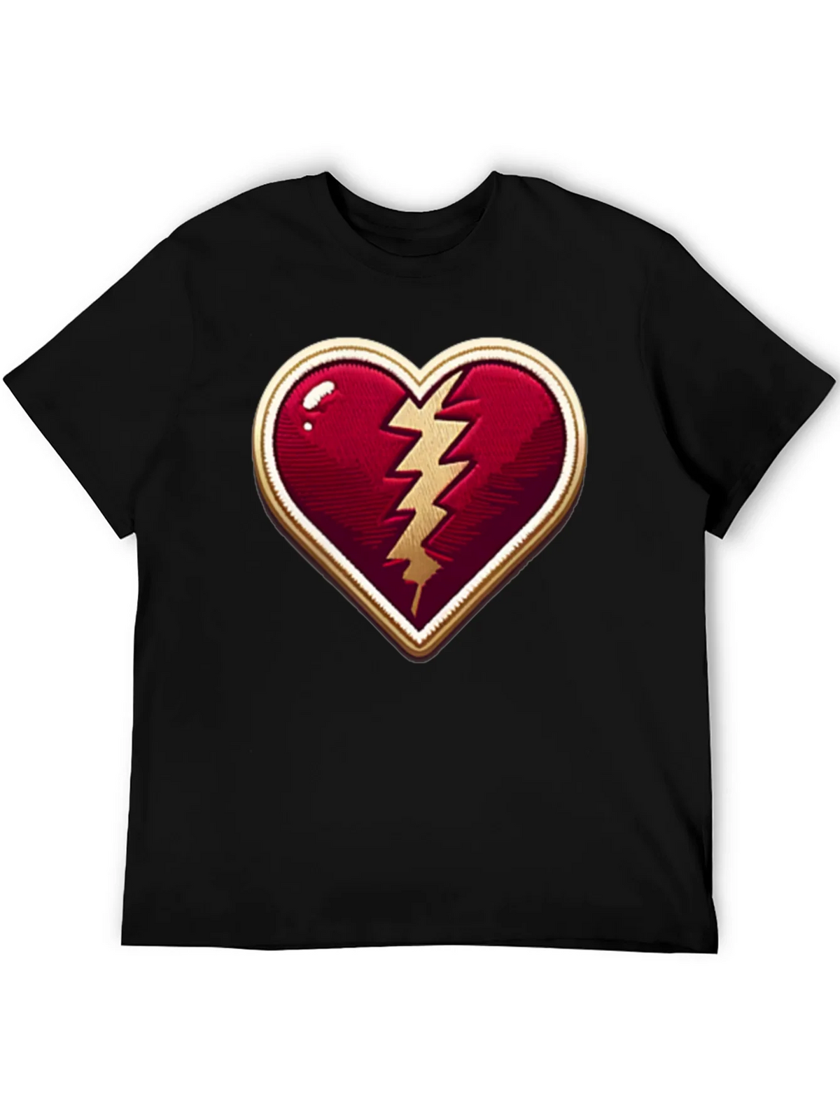 Broken Heart Lightning Bolt Graphic Tee - Stylish Comfort