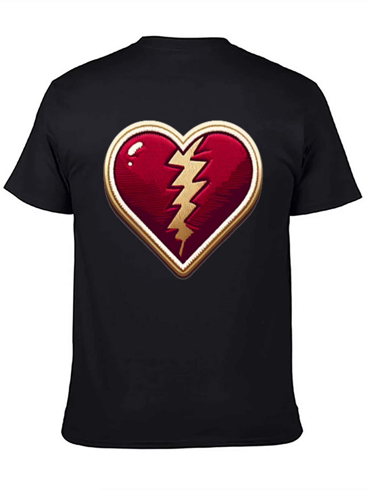 Broken Heart Lightning Bolt Graphic Tee - Stylish Comfort