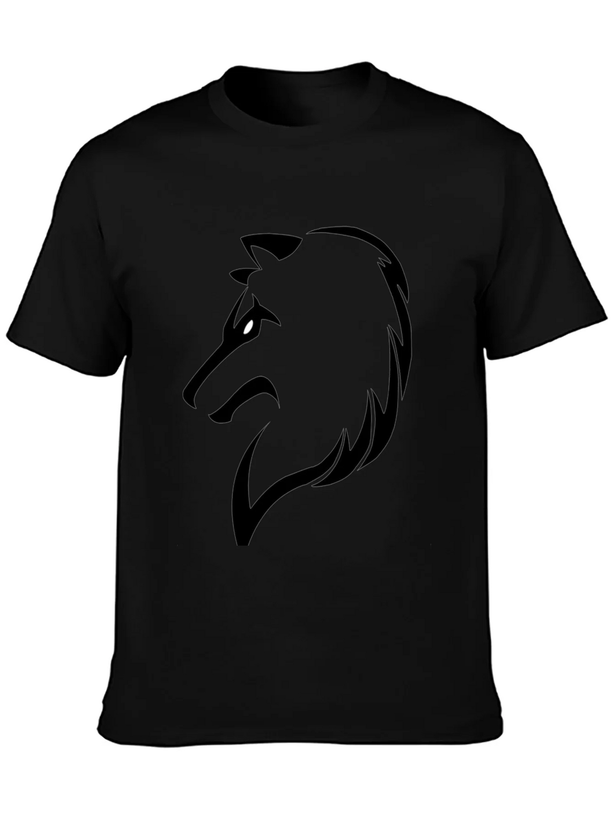 Black Wolf Graphic Tee - Mens Short Sleeve T-Shirt