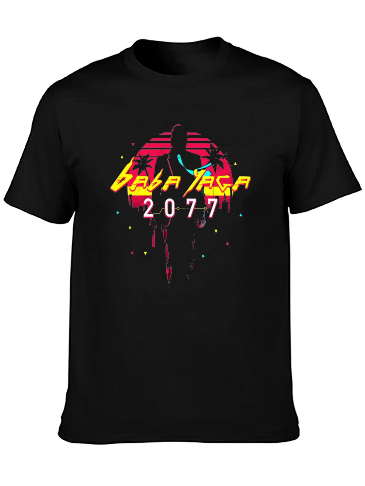 Cyberpunk Edgerunners Baba Yaga 2077 Black T-Shirt