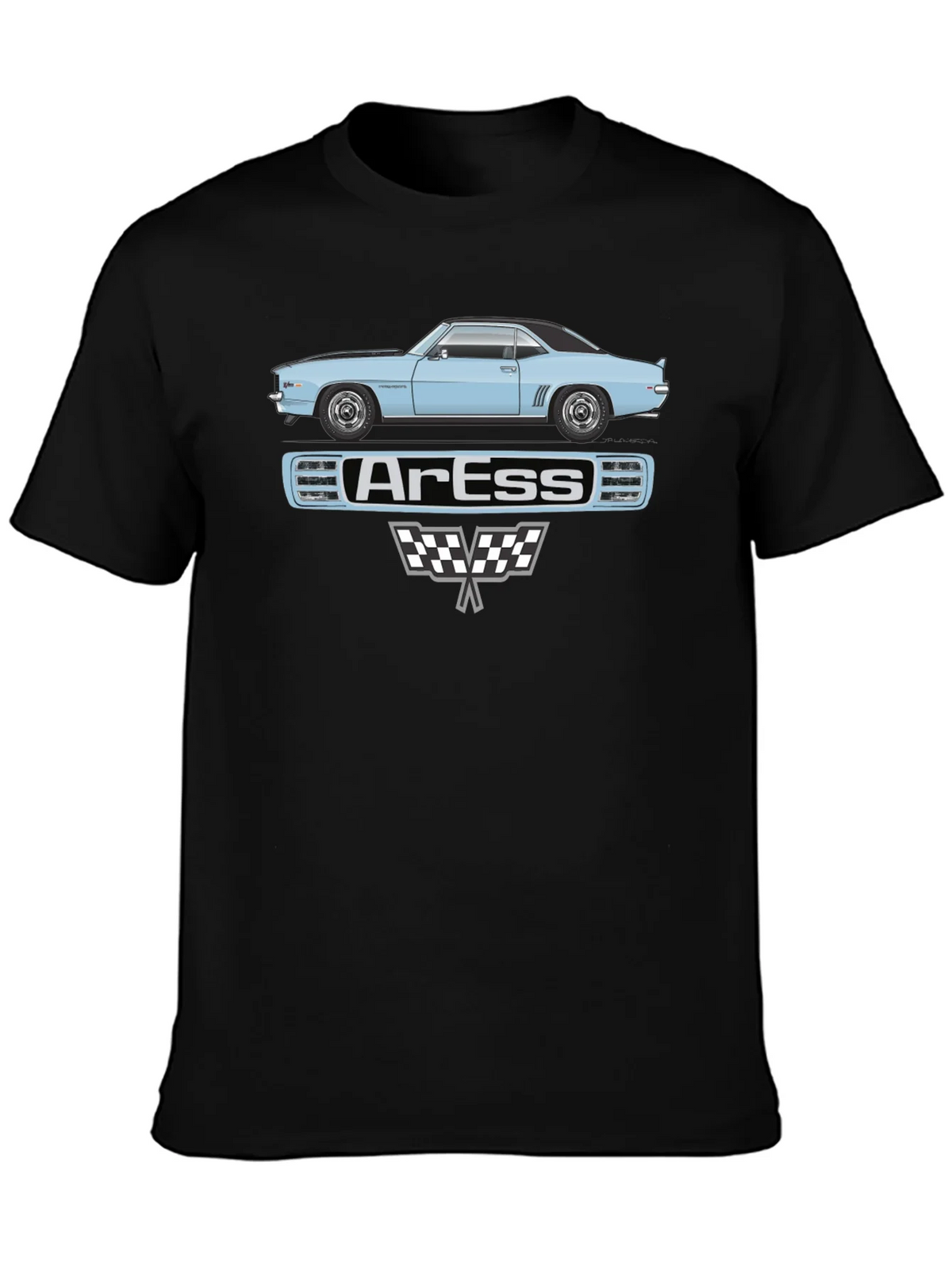 Classic Car Graphic Tee - ArEss Design Black T-Shirt